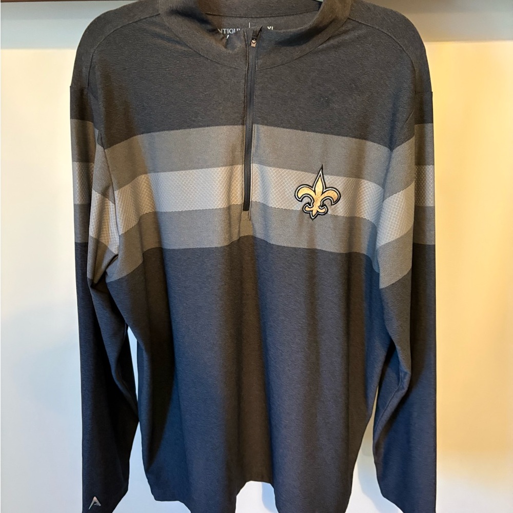 Charcoal and grey Saints Quarter-Zip